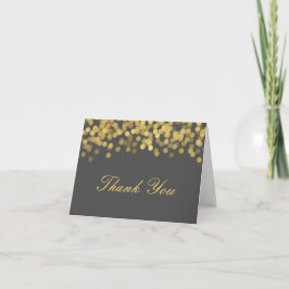 Graue und goldene Twinkle Moderne Danke Karte