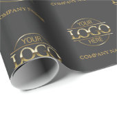 Graue und goldene Werbung für benutzerdefiniertes  Geschenkpapier (Rolleneckpunkt)