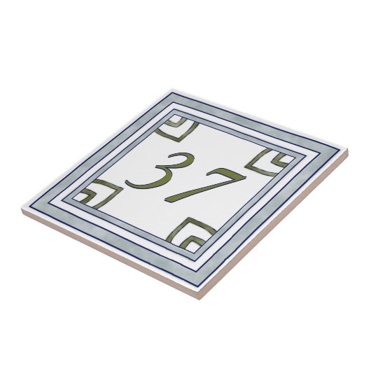 Graue und grüne große Hausnummer Fliese (Seite)