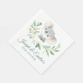 Graue und grüne Koala Babydusche Geschlecht Neutra Serviette (Ecke)