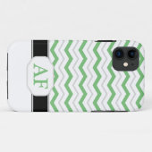 Graue und grüne Zickzack Monogram iPhone 5 Fall Case-Mate iPhone Hülle (Rückseite (Horizontal))