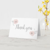 Graue und hellrosa Blume Karte (Gelbe Blume)