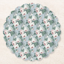 Graue und hellrosa Rose Muster Retro / Vintag