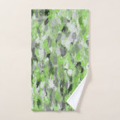 Graue und kalkgrüne Paintballs Badhandtuch Set (Handtuch)