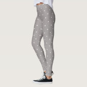 Graue und kleine weiße Polka Dots Chic Lounge oder Leggings (Links)