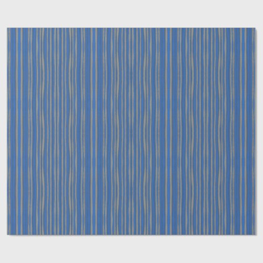 Graue und kobaltblaue Streifen, handgezeichnet Geschenkpapier (Flach)