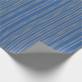 Graue und kobaltblaue Streifen, handgezeichnet Geschenkpapier (Ecke)