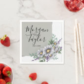 Graue und Lila Blume Serviette (Beispiel)