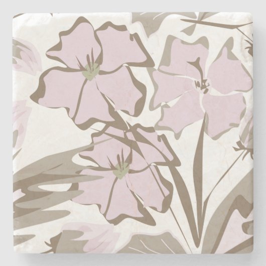 Graue und lila Blume. Steinuntersetzer (Vorderseite)