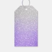 Graue und Lila Glitzer-Abbildung Geschenkanhänger (Vorderseite)