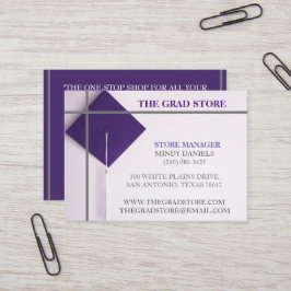 Graue und Lila Graduierungsobergrenze im Einzelhan Visitenkarte