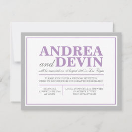 Graue und Lila Hochzeitsempfehlung NUR Einladungen