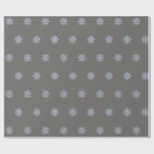Graue und lila Schneeflocke Geschenkpapier (Flach)