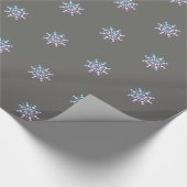 Graue und lila Schneeflocke Geschenkpapier (Ecke)