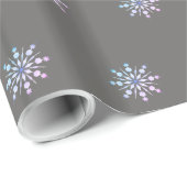 Graue und lila Schneeflocke Geschenkpapier (Rolleneckpunkt)
