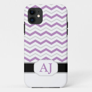 Graue und Lila Zickzack Monogram iPhone 5 Fall Case-Mate iPhone Hülle