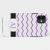 Graue und Lila Zickzack Monogram iPhone 5 Fall Case-Mate iPhone Hülle (Rückseite (Horizontal))