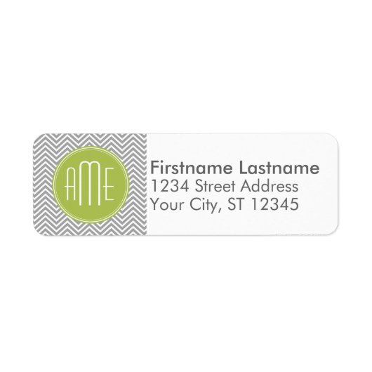 Graue und Limone Chevronen mit benutzerdefinierter (Vorne)