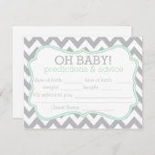 Graue und minte Zickzack Vorhersagen & Ratschläge Hinweiskarte (Vorne/Hinten)