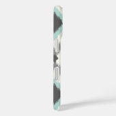 Graue und Minzstämme Zickzack Ikat Case-Mate iPhone Hülle (Rückseite / Rechts)