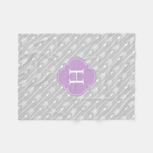 Graue und Mit Monogramm Pfeilmuster Fleecedecke (Vorderseite (Horizontal))