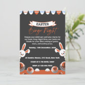 Graue und orange Moderne Bingo Nacht Einladung (Stehend Vorderseite)