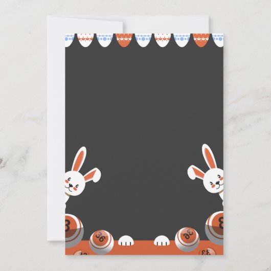 Graue und orange Moderne Bingo Nacht Einladung (Rückseite)