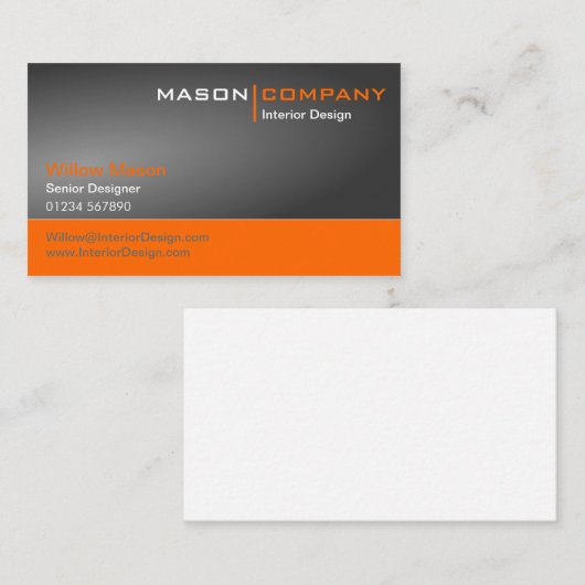 Graue und orange Unternehmenskarte Visitenkarte (Vorne/Hinten)