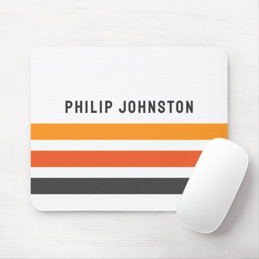 Graue und orangefarbene Retrostreifen individuelle Mousepad (Mit Mouse)