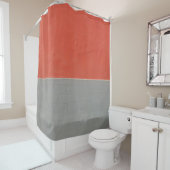 Graue und orangefarbene Wand Duschvorhang (Beispiel)