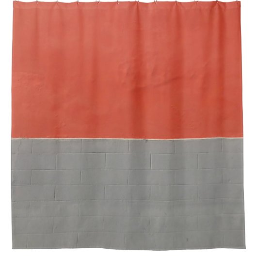 Graue und orangefarbene Wand Duschvorhang (Vorderseite)