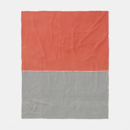 Graue und orangefarbene Wand Fleecedecke (Vorderseite)