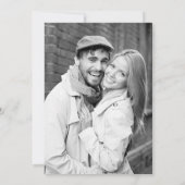 Graue und pfirsichfarbene Typografie und Foto auf  Save The Date (Rückseite)