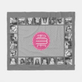 Graue und rosa Chevronen mit benutzerdefinierter M Fleecedecke (Vorderseite (Horizontal))