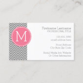 Graue und rosa Chevronen mit benutzerdefinierter M Visitenkarte (Rückseite)