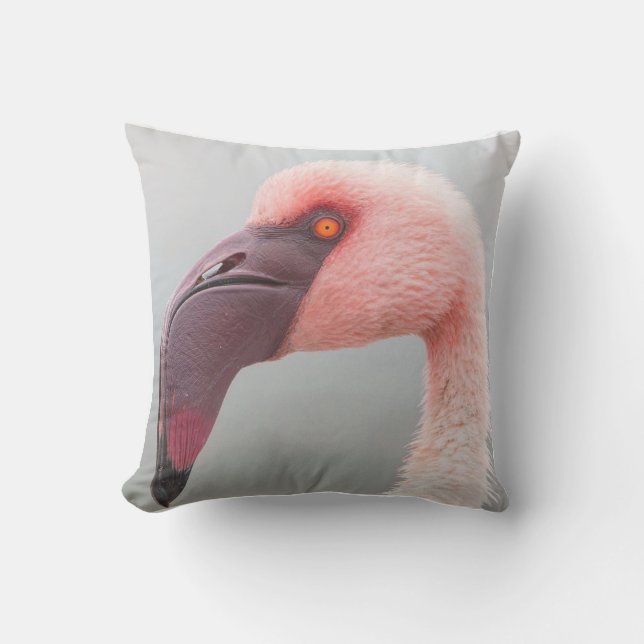 Graue und rosa Flamingo Außenkissen Kissen (Vorderseite)