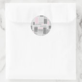 Graue und rosa gestanzte Glaskleber Runder Aufkleber (Tasche)