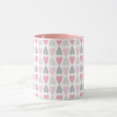 Graue und rosa Herzen Kaffeetasse Valentinstag-Mug (Zentrum)