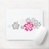 Graue und rosa Hibiskusentwürfe Mousepad (Mit Mouse)