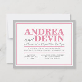 Graue und rosa Hochzeitsempfehlung NUR Einladungen