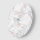 graue und rosa Imitate aus Marmor Große Wanduhr (Winkel)