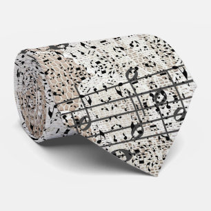Graue und rosa Musiknoten Krawatte