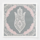 Graue und rosa Muster AI-Kunst Serviette (Vorderseite)