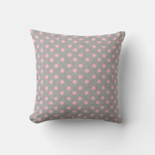 Graue und rosa Polka Dots Kissen