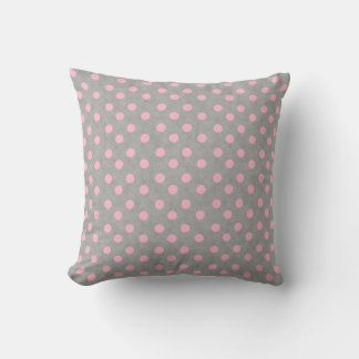 Graue und rosa Polka Dots Kissen