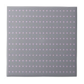 Graue und rosa Polka Dots Tile Fliese (Vorderseite)