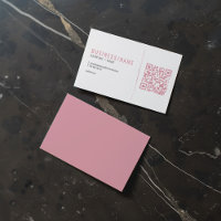 Graue und rosa QR-Code-Visitenkarte
