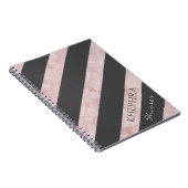 Graue und rosa Streifen-Notebook Notizblock (Rechte Seite)