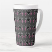 Graue und rosa Vögel im Weingarten Kilim Ornament Milchtasse (Rechte Ecke)