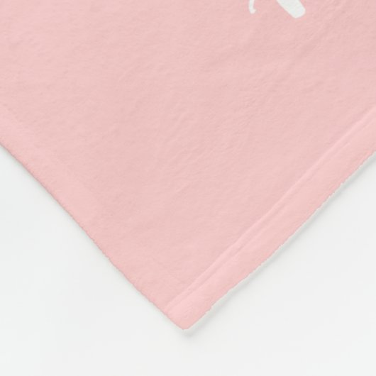 Graue und rosa Zickzack Babyname Mit Monogramm Fleecedecke (Ecke)